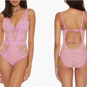 BECCA || color play mesh one piece swimsuit in orchid